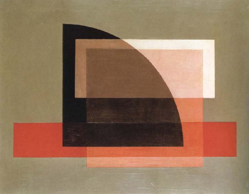 Laszlo Moholy-Nagy black quarter circle with red stripes